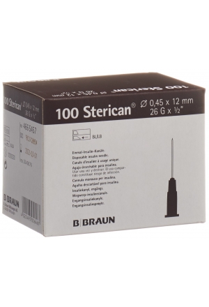 Sterican Nadel 26G 0.45x12mm braun Luer 100Stück Sterican Nadel 26G 0.45x12mm braun Luer 100Stück