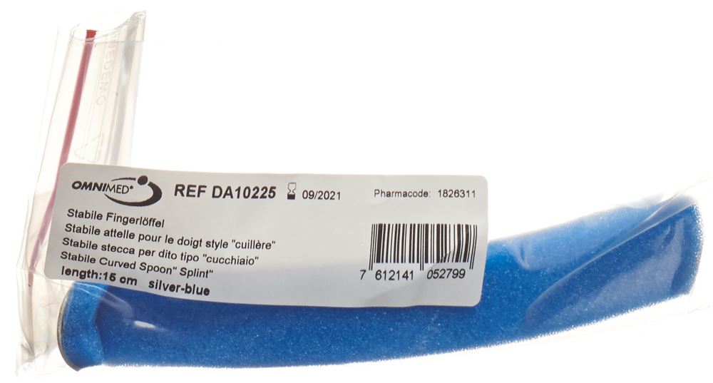 OMNIMED DALCO Fingerlöffel 15cm silber blau OMNIMED DALCO Fingerlöffel 15cm silber blau