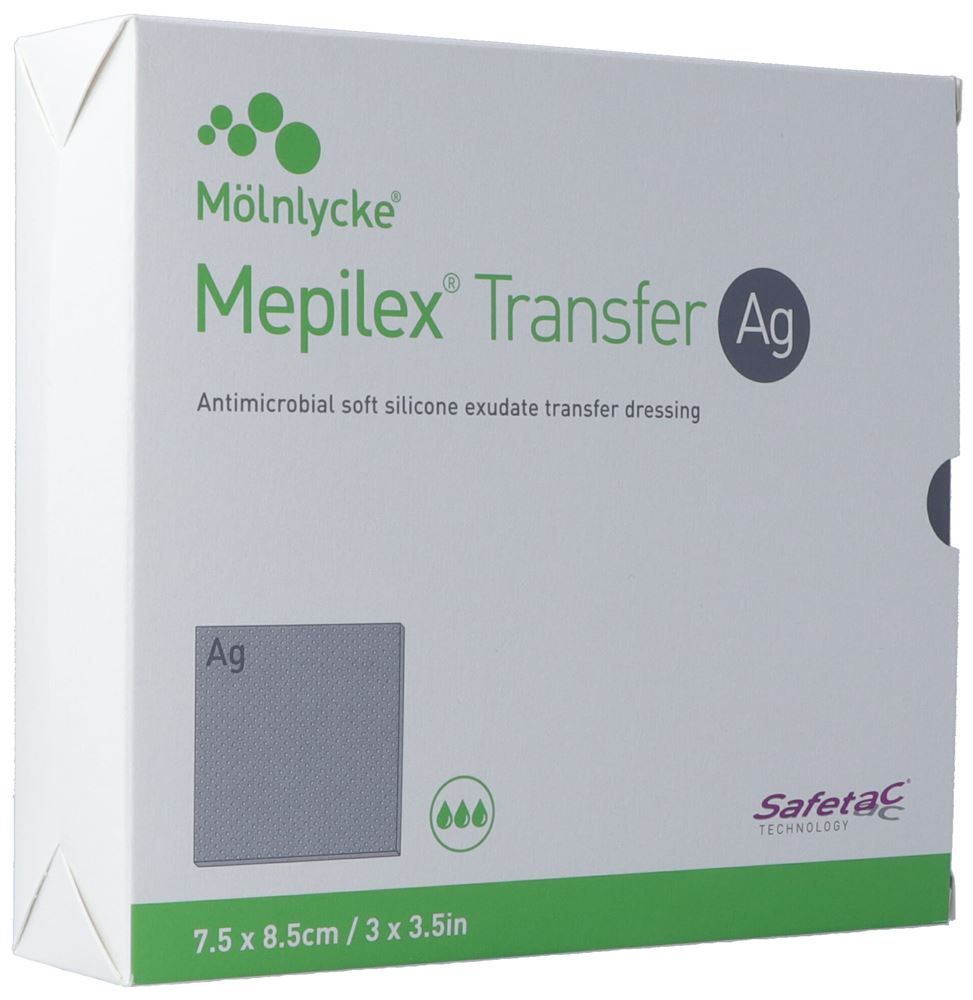 Mepilex Transfer Ag Drainageverb 7.5x8.5cm 10 Stück
