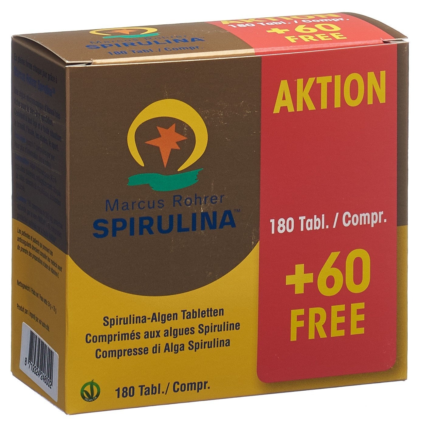 Marcus Rohrer Spirulina Tabletten 180 Stück + 60 Stück gratis Glasfl Marcus Rohrer Spirulina Tabletten 180 Stück + 60 Stück gratis Glasfl