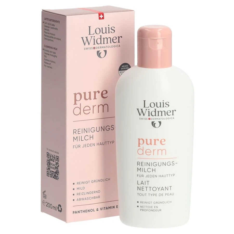 Louis Widmer Purederm Reinigungsmilch ohne Parfum 200ml