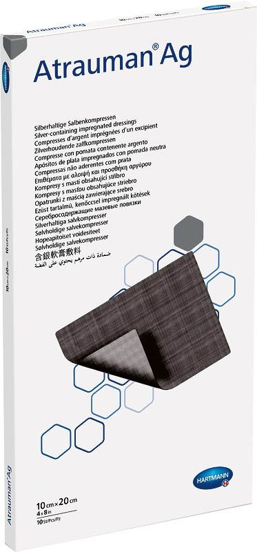 ATRAUMAN Ag Kompressen 10x20cm steril 10 Stück