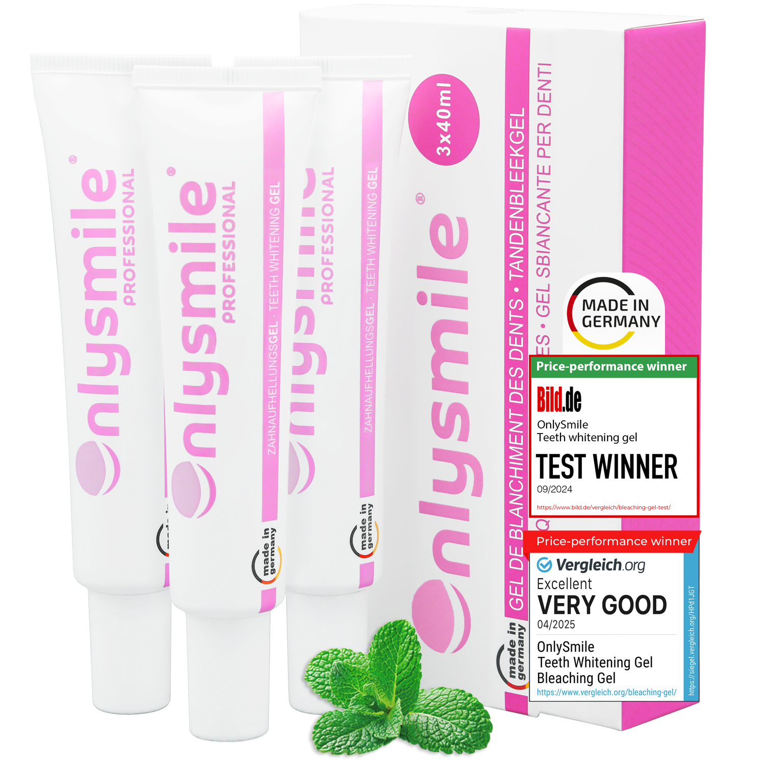 OnlySmile® Zahnaufhellungsgel Dreierpack 3 x 40ml