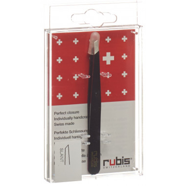 Rubis Pinzette schräg schwarz Inox Rubis Pinzette schräg schwarz Inox