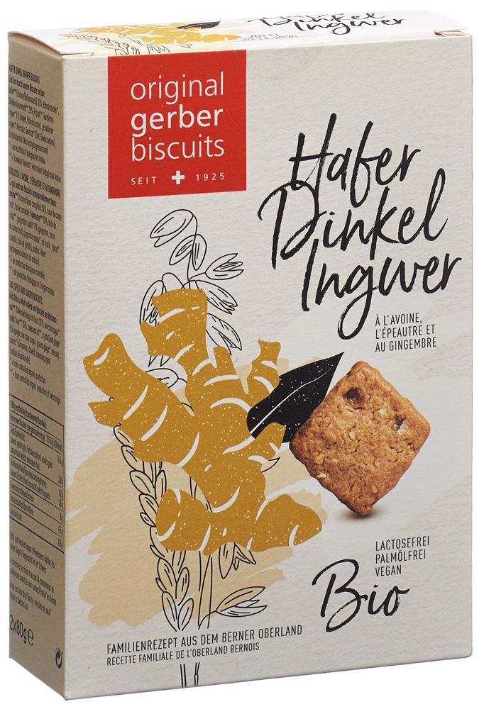 GERBER Hafer Dinkel Biscuits Ingwer Bio 160g
