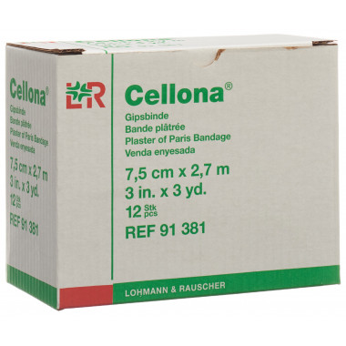 Cellona Gipsbinden 2.75mx7.5cm feincremig 12 Stück