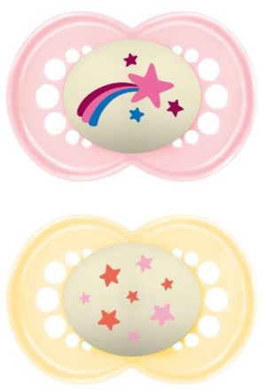 MAM Night Nuggi 16-36 Monate pink/yellow 2 Stück