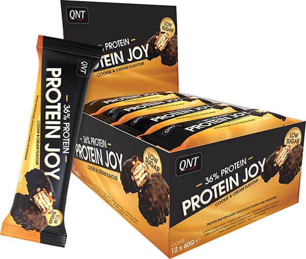 QNT 36% Protein Joy Bar Low Sugar Cookie&Cream 12 x 60g QNT 36% Protein Joy Bar Low Sugar Cookie&Cream 12 x 60g