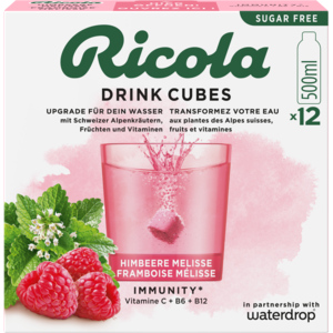 Ricola Drink Cubes Himbeere Melisse ohne Zucker 25.8g