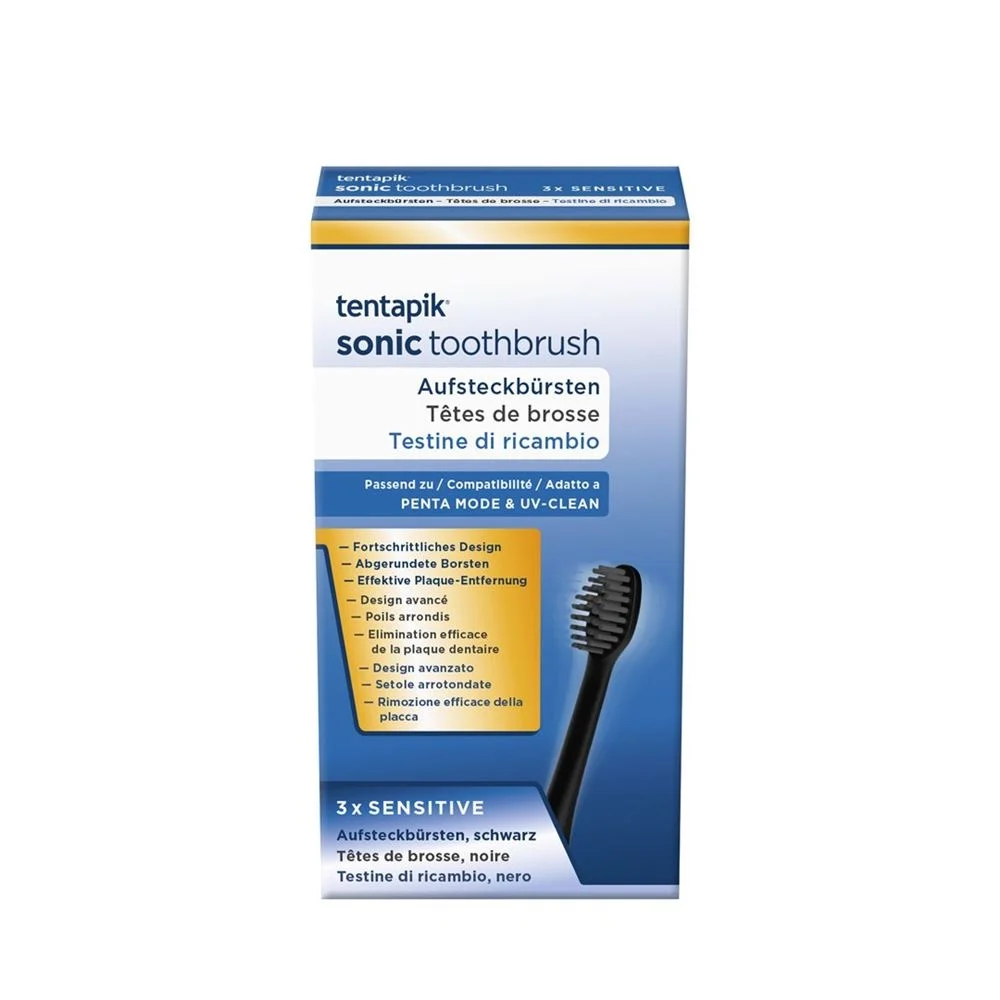 TENTAPIK Aufsteckbürsten sensitive black 3 Stück