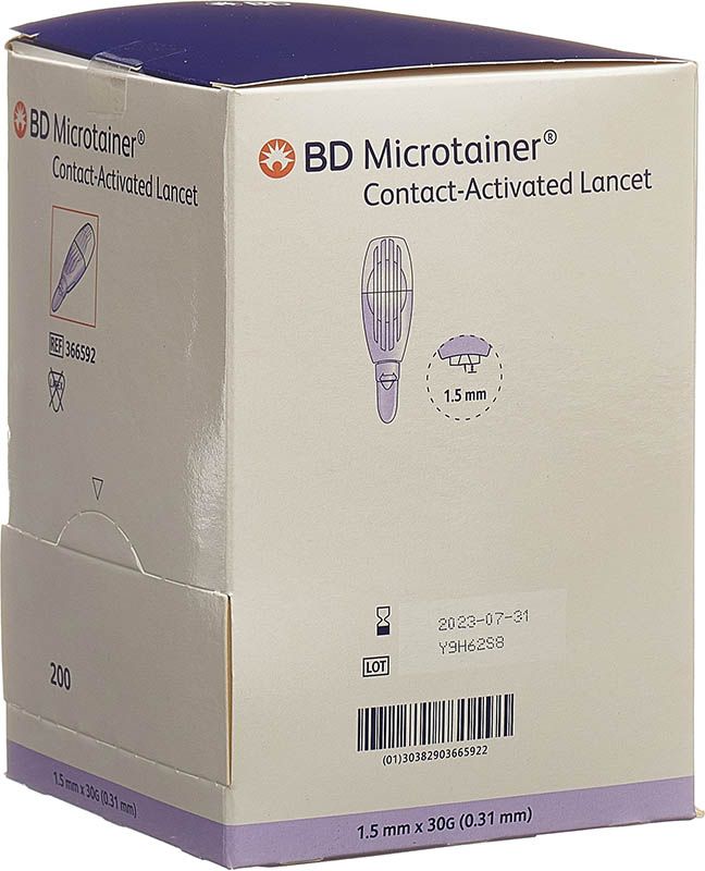 BD MICROTAINER kont Lanzetten 30Gx1.5mm li 200 Stück