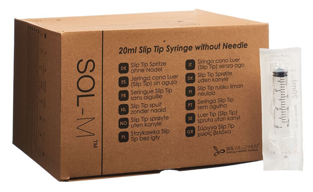 Sol-M Einwegspritze 20ml SlipTip Box 100 Stück