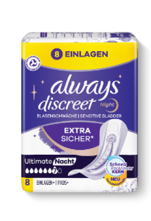 ALWAYS Discreet Inkontinenz Ultimate Nacht n 8 Stk