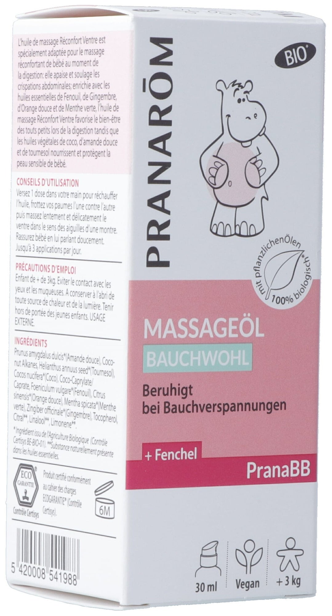 PRANAROM PranaBB Massageöl Bauchwohl Bio Eco 30ml PRANAROM PranaBB Massageöl Bauchwohl Bio Eco 30ml