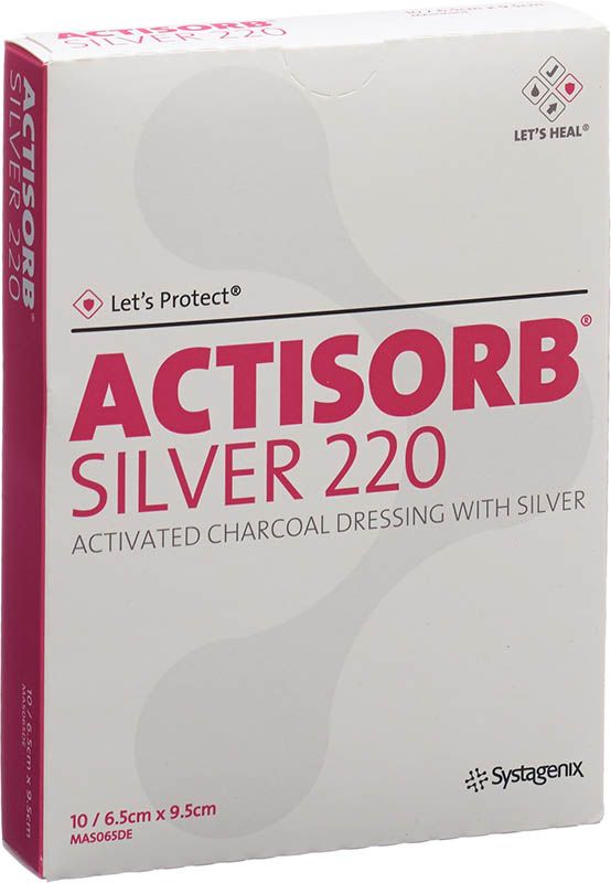 Actisorb Silver 220 Kohleverband 6.5x9.5cm 10 Stück Actisorb Silver 220 Kohleverband 6.5x9.5cm 10 Stück