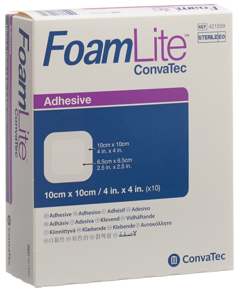 FOAM LITE Convatec Silikon-Schaum 10x10cm 10 Stück FOAM LITE Convatec Silikon-Schaum 10x10cm 10 Stück
