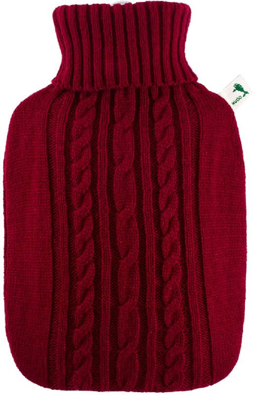 FROSCH Wärmflasche PVC 1.8l Strickbezug rot