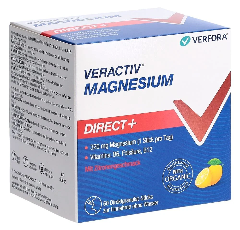 Veractiv Magnesium Direct+ Zitrone Stick 60 Stück