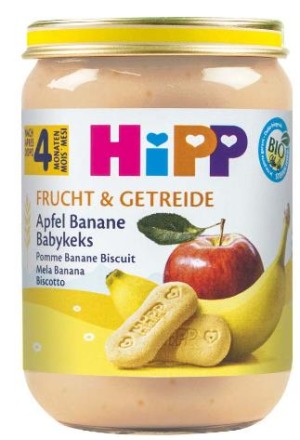 HIPP Bio Apfel Banane mit Babykeks Glas 190g