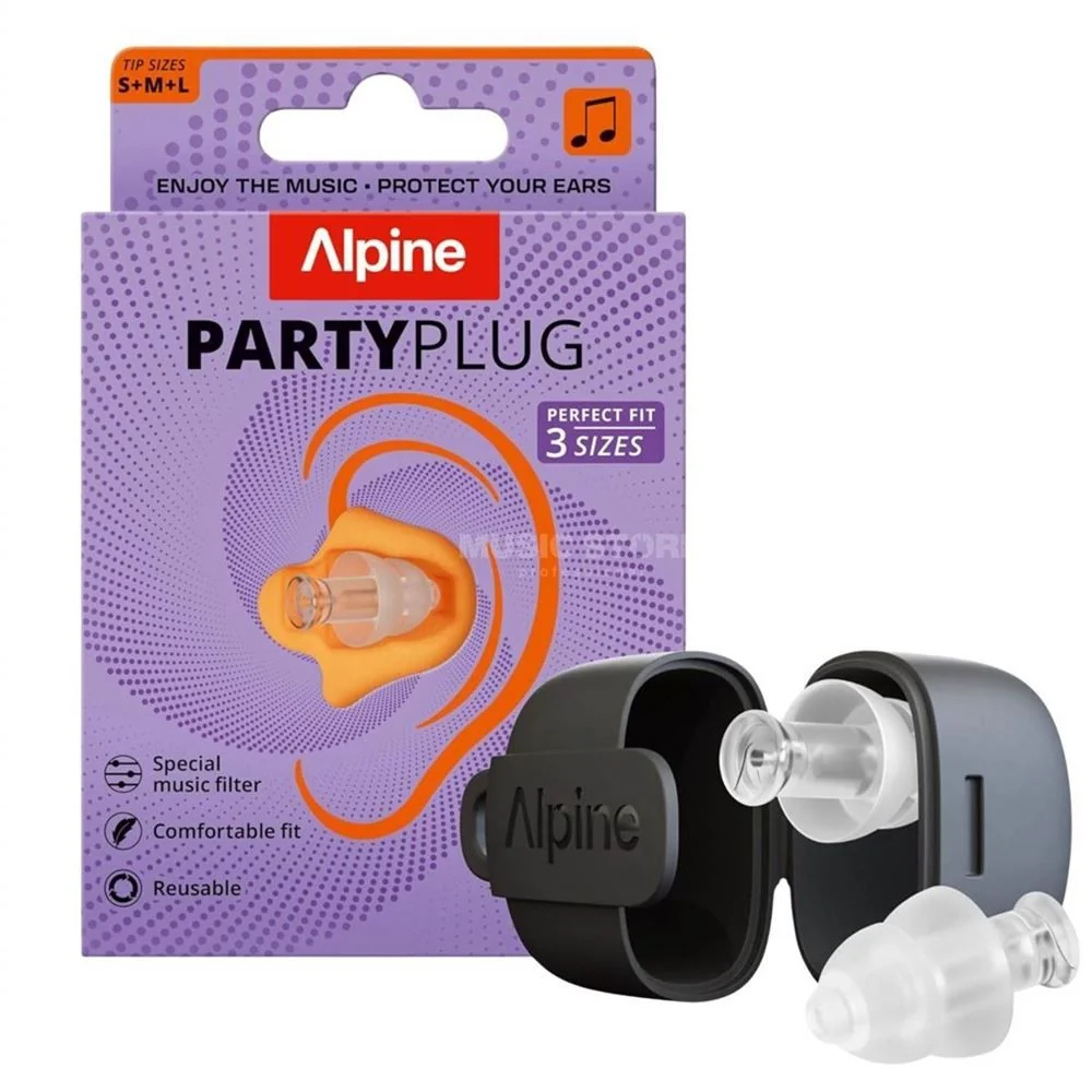 ALPINE Gehörschutzstöpsel PartyPlug transparent Grösse 6 Stück