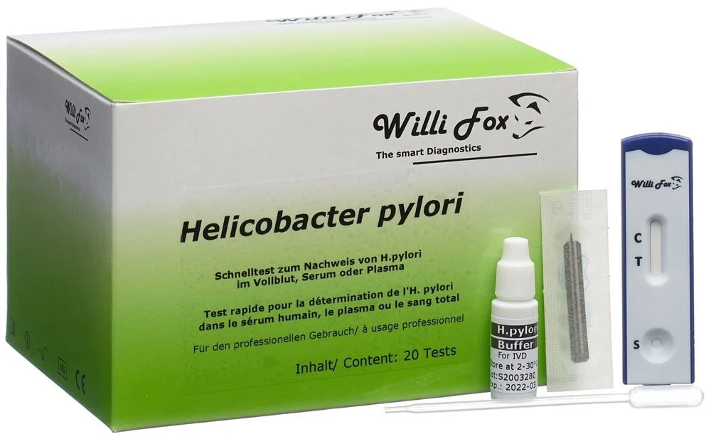 Willi Fox Helicobacter Pylori Blut Test 20 Stück Willi Fox Helicobacter Pylori Blut Test 20 Stück