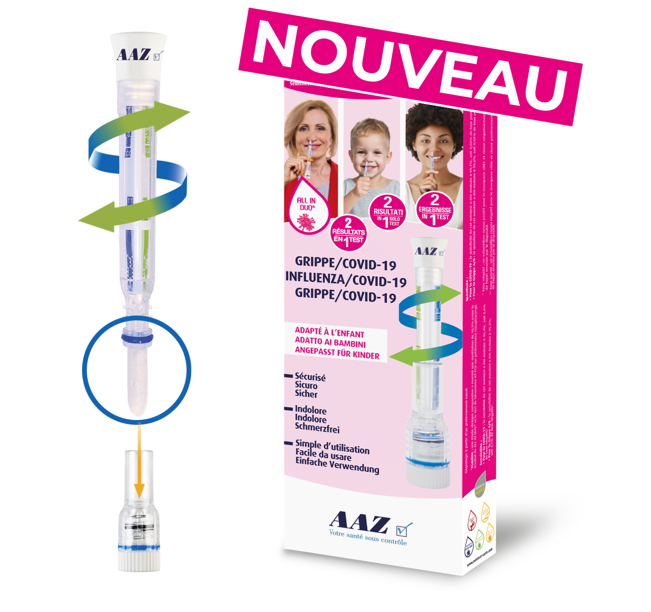 AAZ All In Duo Flu/Covid-19 - Self-Test – Single Pack