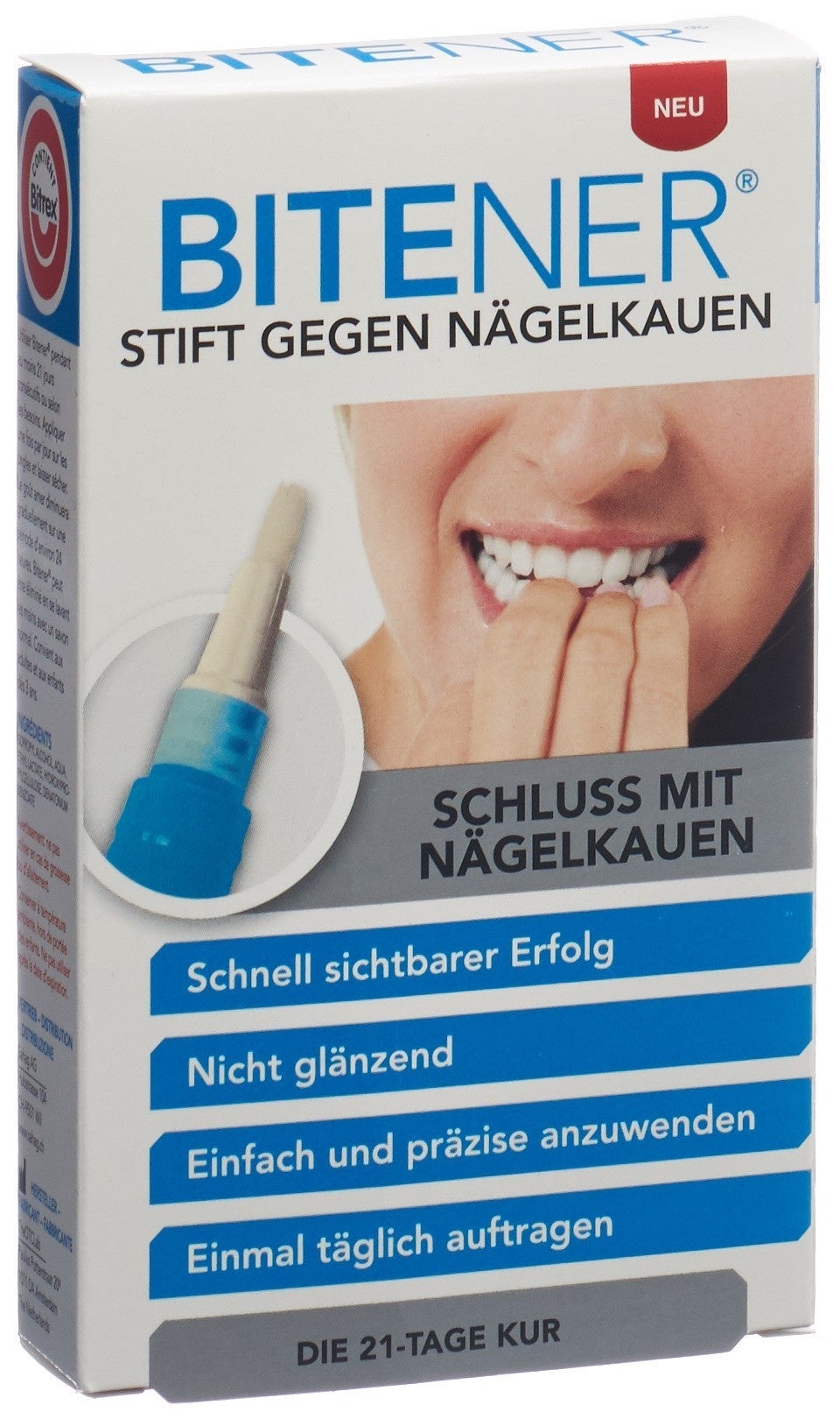BITENER Stift gegen Nägelkauen 21-Tage Kur mit Bitrex 3 ml BITENER Stift gegen Nägelkauen 21-Tage Kur mit Bitrex 3 ml
