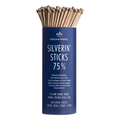 SILVERIN Silbernitrat Ätzstifte 75 % 200 mm steril 100 Stück
