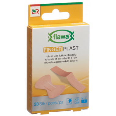Flawa Finger Plast robustes Textilpflaster 2 Grössen 20 Stück
