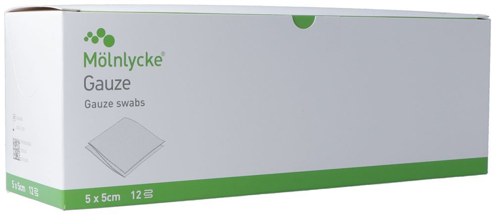 MÖLNLYCKE Gazekomprressen 5x5cm 12lagig steril 24 Btl 5 Stück