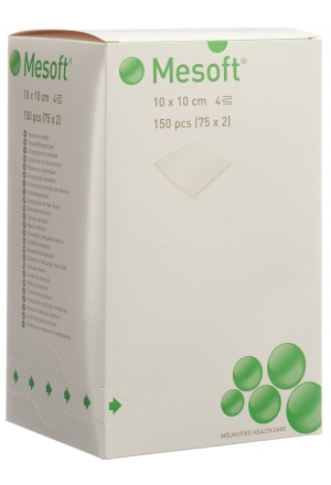 Mesoft NW Vlieskompressen 10x10cm steril 75 Btl 2 Stück