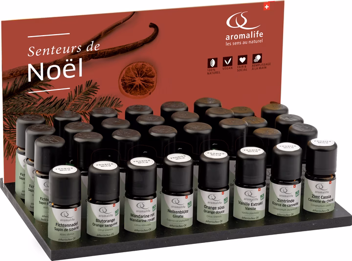 Aromalife Ätherische Öle Mono Display Weihnachten assortiert 24 Stück
