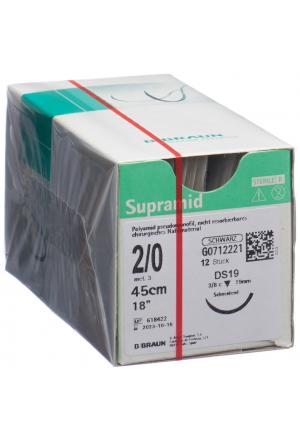 Supramid 45cm DS 19 2-0 schwarz 12 Stück