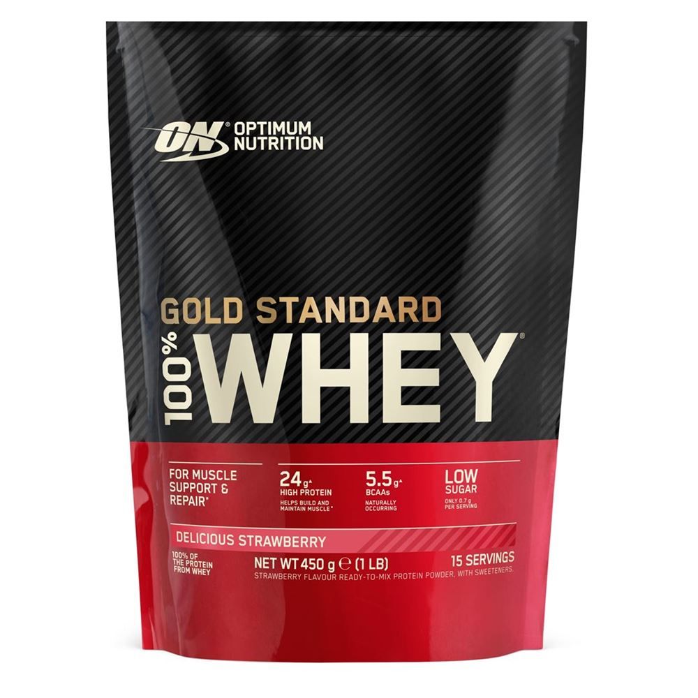 OPTIMUM 100% Whey Gold Standard Strawberry Btl 450g