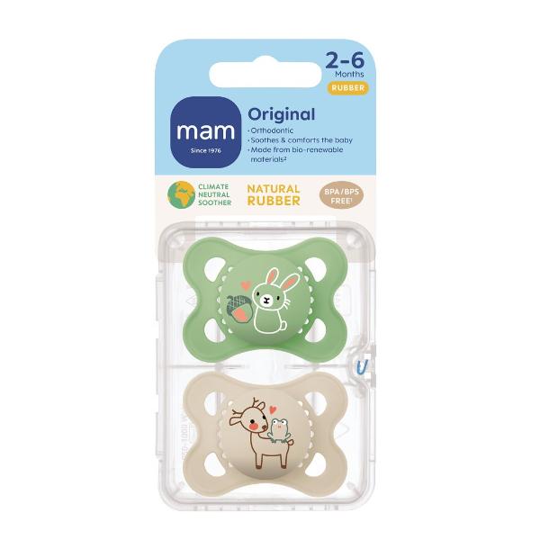 MAM Original Nuggi Pure Kautschuk 0-6 Monate 2 Stück