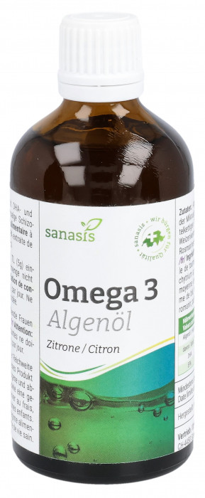 sanasis Omega 3 Algenöl Zitrone Flasche 100ml