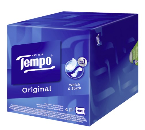 Tempo Taschentücher Würfelbox 60 Stück