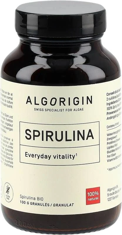 Algorigin Spirulina Gran Bio (n) Glasfl 100g Algorigin Spirulina Gran Bio (n) Glasfl 100g