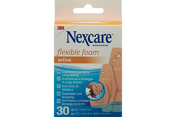 3M Nexcare Pflaster Flexible Foam Active 3 Grössen assortiert 30 Stück 3M Nexcare Pflaster Flexible Foam Active 3 Grössen assortiert 30 Stück