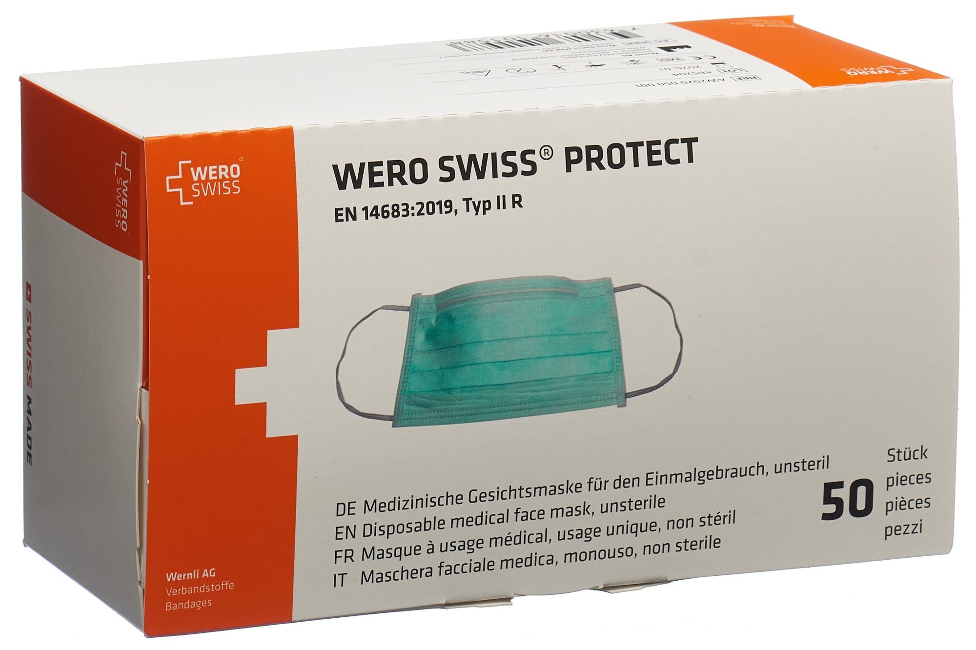 WERO SWISS Protect Maske Typ IIR Box 50 Stück