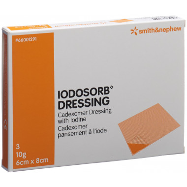 Iodosorb Dressing 10 g 6x8cm 3 Stück