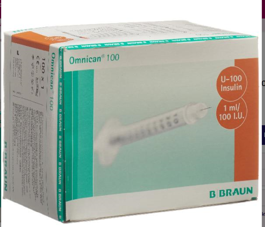OMNICAN Insulin 100 1ml 0.3x8mm G30 einz 100 x