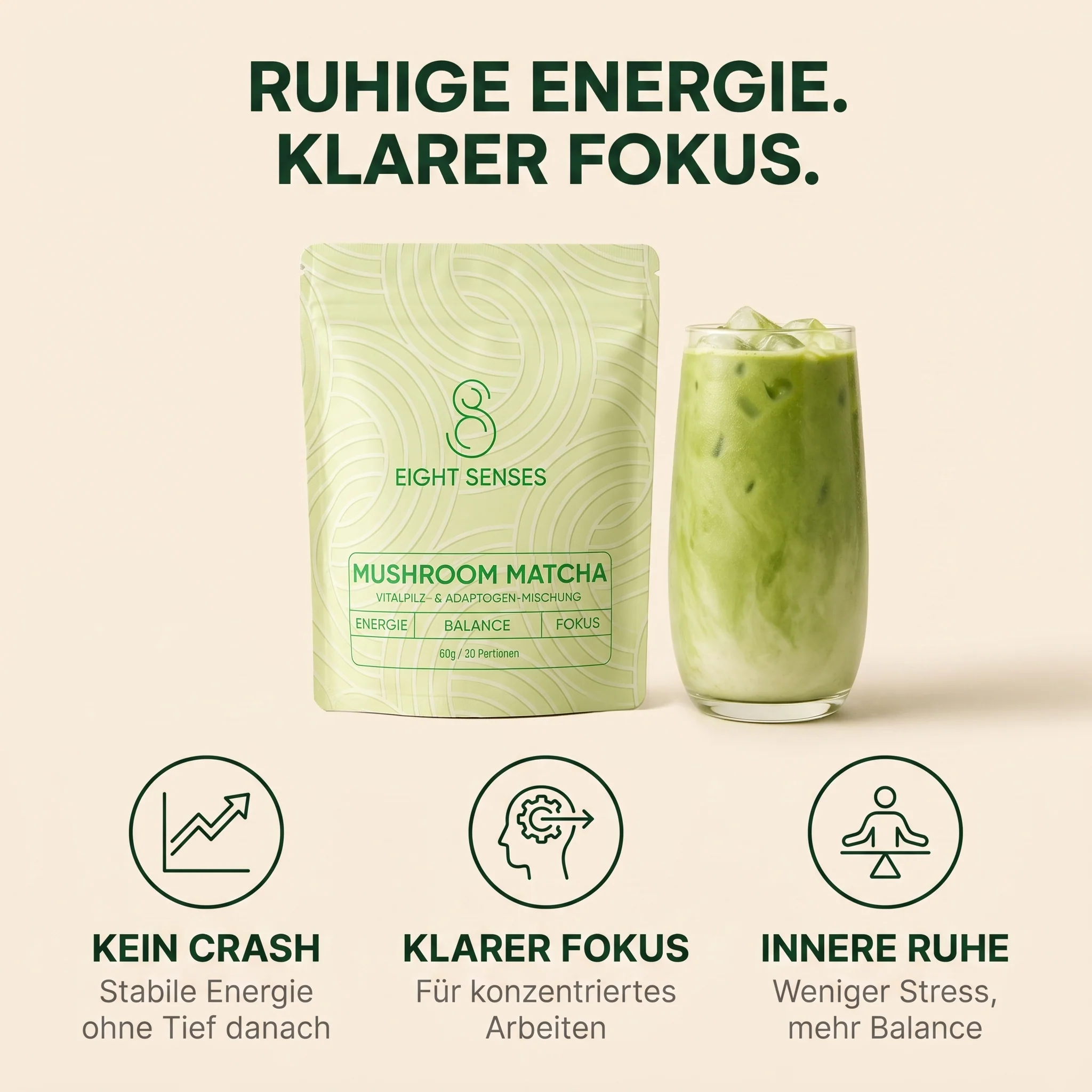 EIGHT SENSES Mushroom Matcha 60g