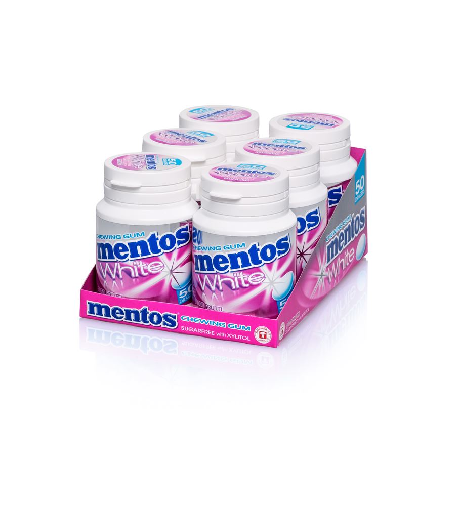 MENTOS Gum White Tutti Frutti 6 x 75g