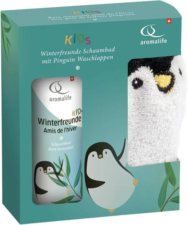 AROMALIFE Kids Bad Geschenkset Winterfreunde Waschbar