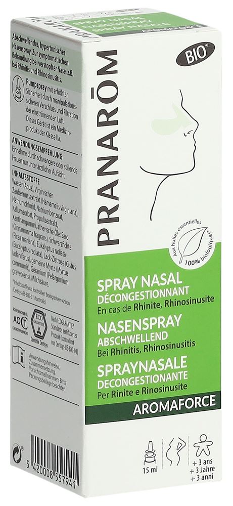 PRANAROM Aromaforce Nasalspray abschwell Bio 15ml PRANAROM Aromaforce Nasalspray abschwell Bio 15ml