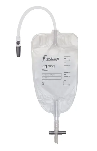 Flexicare Urinbeutel 500ml 30 cm Ablauf mit Rücklaufventil 10 Stück