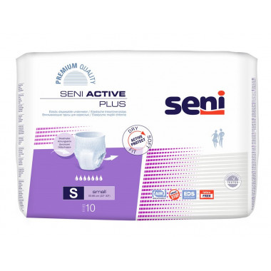 Seni Active Plus Pants Einweghosen S atmungsaktiv Hüftumfang 55-85cm 7 Tropfen 10 Stück