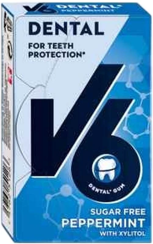 V6 Dental Care Kaugummi Peppermint Box