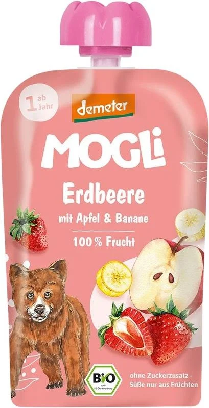 MOGLI Quetschie Erdbeere Apfel Banane Beutel 100g